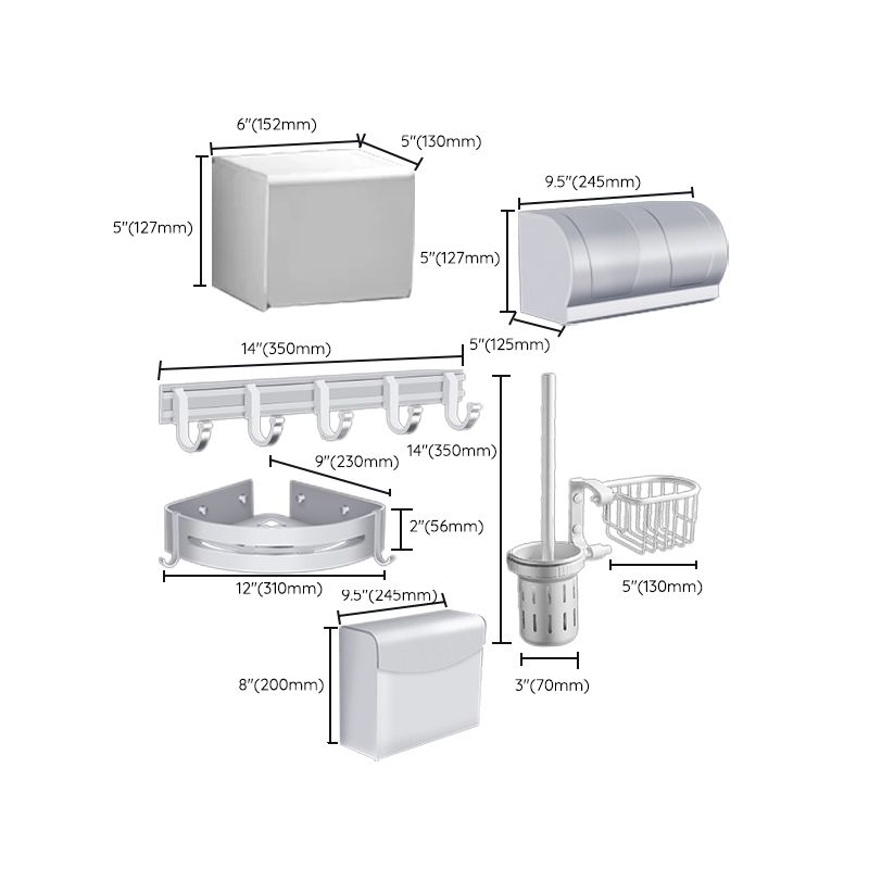 Siopsrl| Modern Bathroom Accessories Hardware Set Silver Bathroom Accessories Kit
