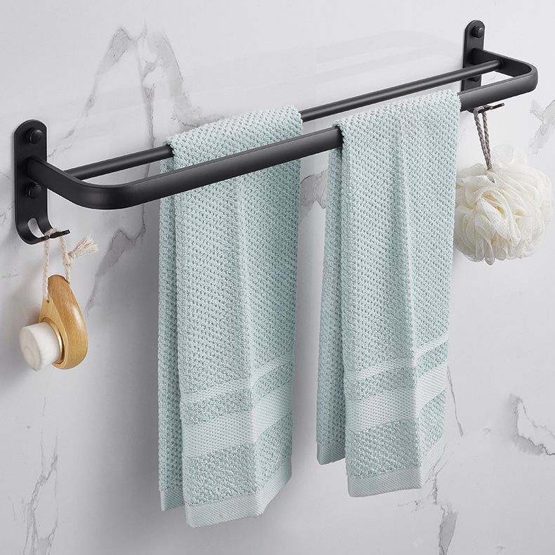 Siopsrl| Modern Aluminum Bathroom Accessory Set Matte Black Bathroom Shelf/Towel Holder/Paper Holder