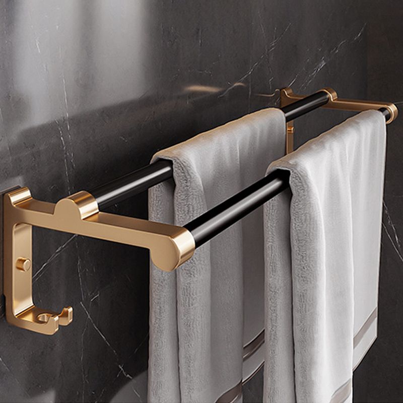 Siopsrl| Black and Brass Bathroom Hardware Set Modern Stainless Steel Bathroom Shelf/Towel Holder/Paper Holder