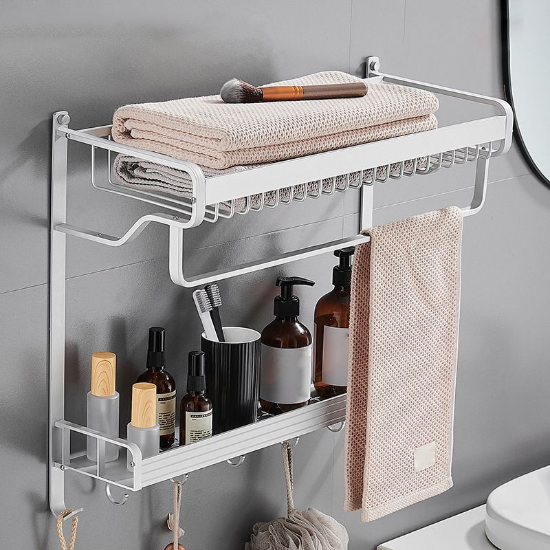 Siopsrl| Black / Silver Bathroom Accessories Aluminum Hardware Set Bathroom Shelf