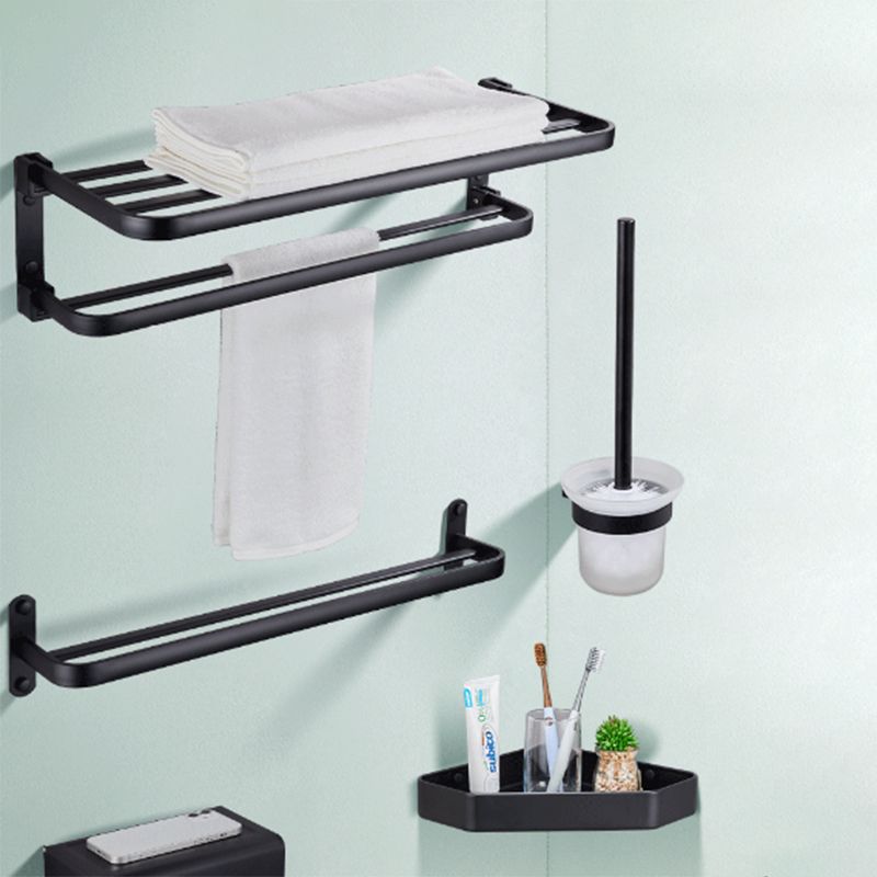 Siopsrl| Modern Bathroom Accessory Set Matte Black/Grey Bathroom Shelf/Towel Holder & Paper Holder