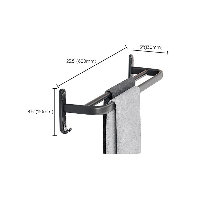 Siopsrl| Modern Aluminum Bathroom Accessory Set Matte Black Bathroom Shelf/Towel Holder/Paper Holder