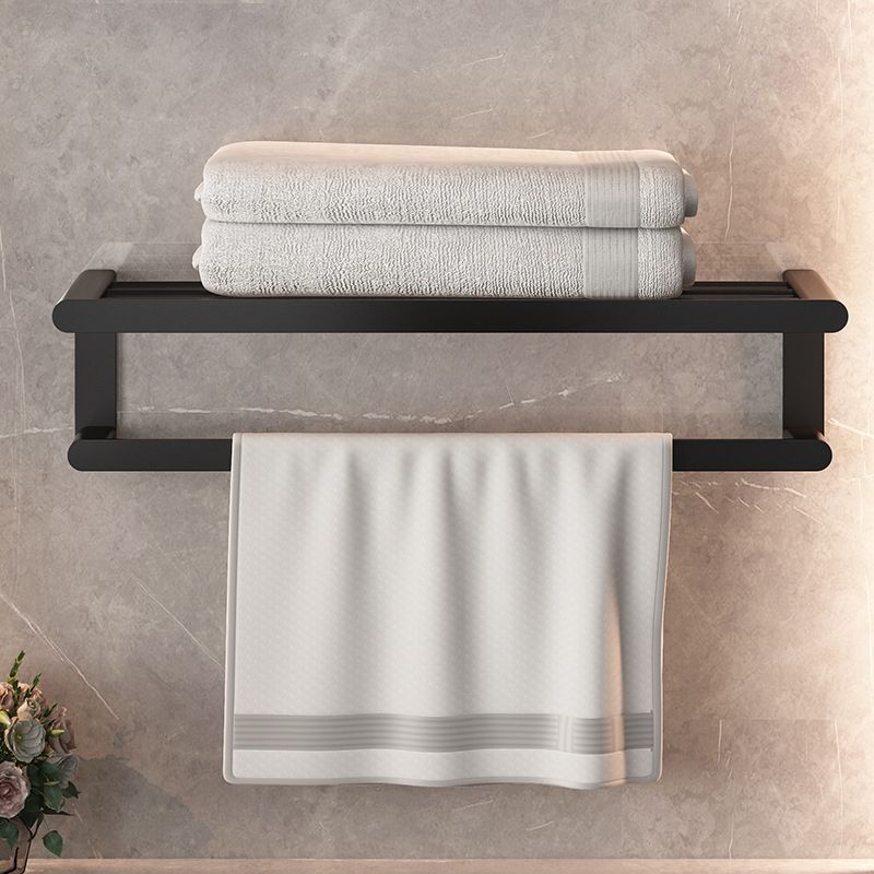Siopsrl| Modern Bathroom Set with Bath Shelf/Towel Holder & Paper Holder Black Bathroom Hardware
