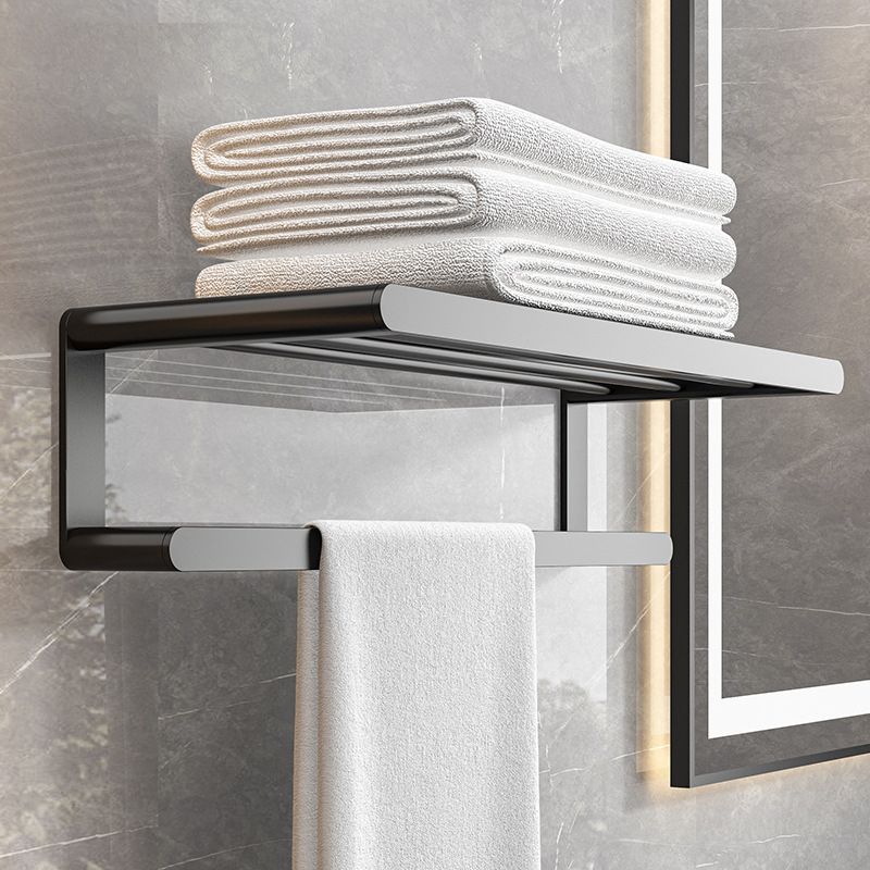 Siopsrl| Modern Bathroom Set with Bath Shelf/Towel Holder & Paper Holder Black Bathroom Hardware