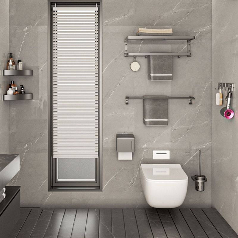 Siopsrl| Modern Bathroom Accessories Set Gray Towel Bar Bathroom Shelf Bathroom Hardware