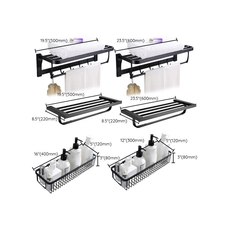 Siopsrl| 5-piece Modernism Bathroom Accessory Set in Matte Black Stainless Steel