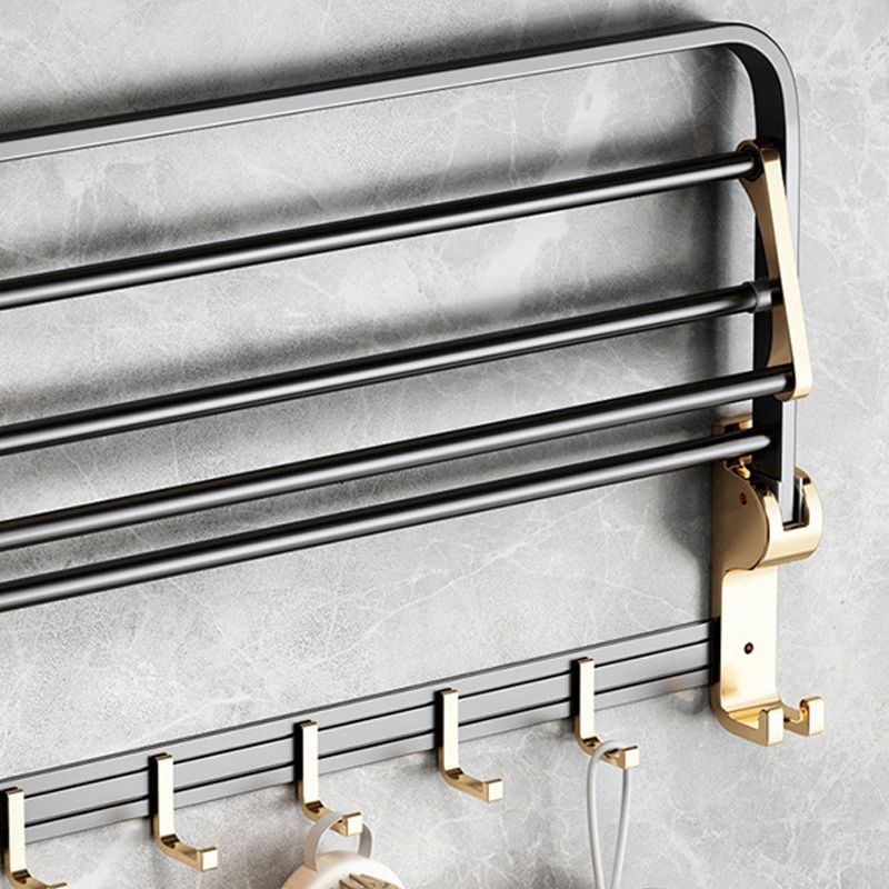 Siopsrl| Modernism Bathroom Accessories Hardware Set Black & Gold Bathroom Shelf/Towel Bar