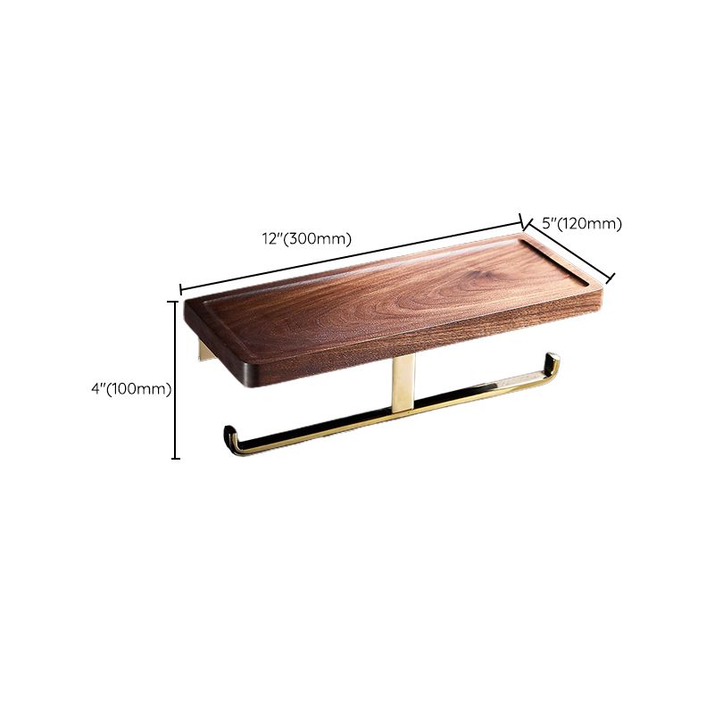Siopsrl| Polished Brass Bathroom Hardware Set Metal & Wood Bathroom Set with Bath Shelf/Towel Bar