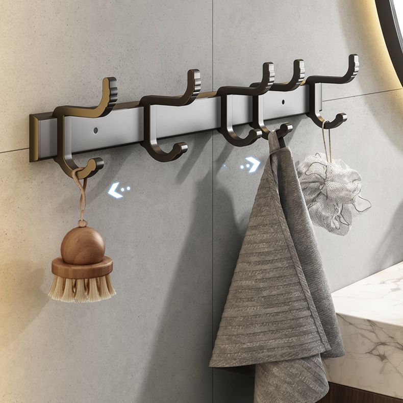 Siopsrl| Contemporary Bathroom Accessory Set Matte Black Bathroom Set with Bathrobe Hooks/Towel Bar