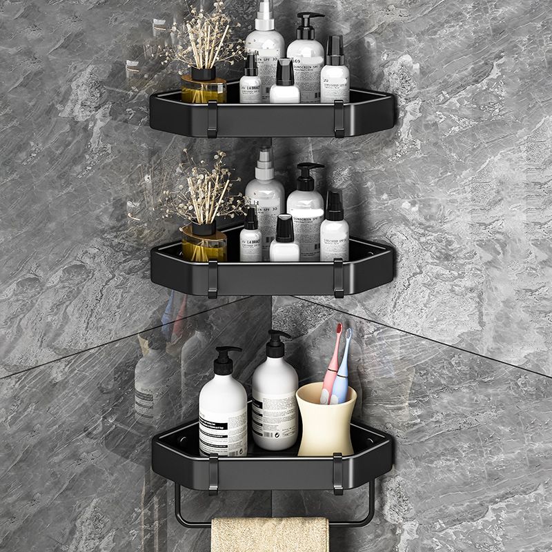 Siopsrl| Modern Black-White Metal Bath Hardware Set Bath Shelf Bathroom Hardware Set