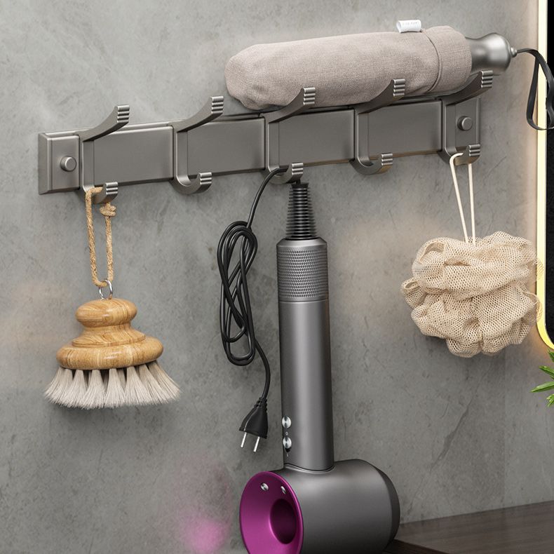 Siopsrl| Modern Gray Bathroom Accessories Set Aluminum Stainless Steel Bathroom Shelf/Towel Hooks/Towel Bar