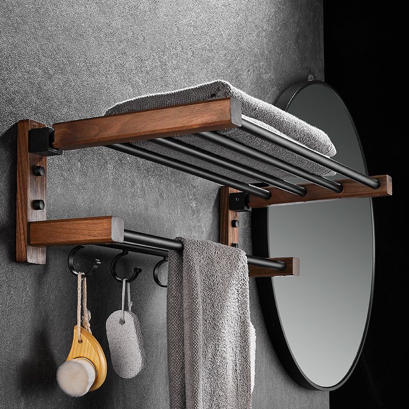 Siopsrl| 7-piece bathroom accessory set wood and metal bathroom accessory hardware set