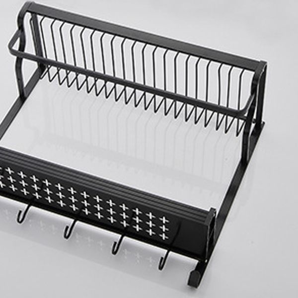 Siopsrl| Black / Silver Bathroom Accessories Aluminum Hardware Set Bathroom Shelf