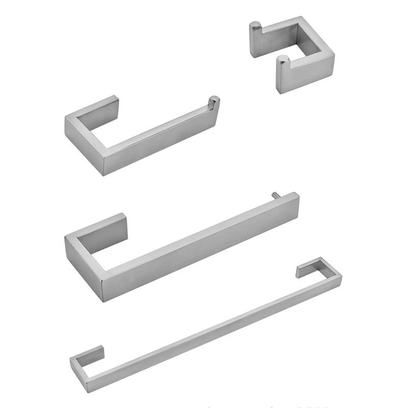 Siopsrl| Stainless Steel Bathroom Set 4-Piece Modern Style Simple Bathroom Accessory Set