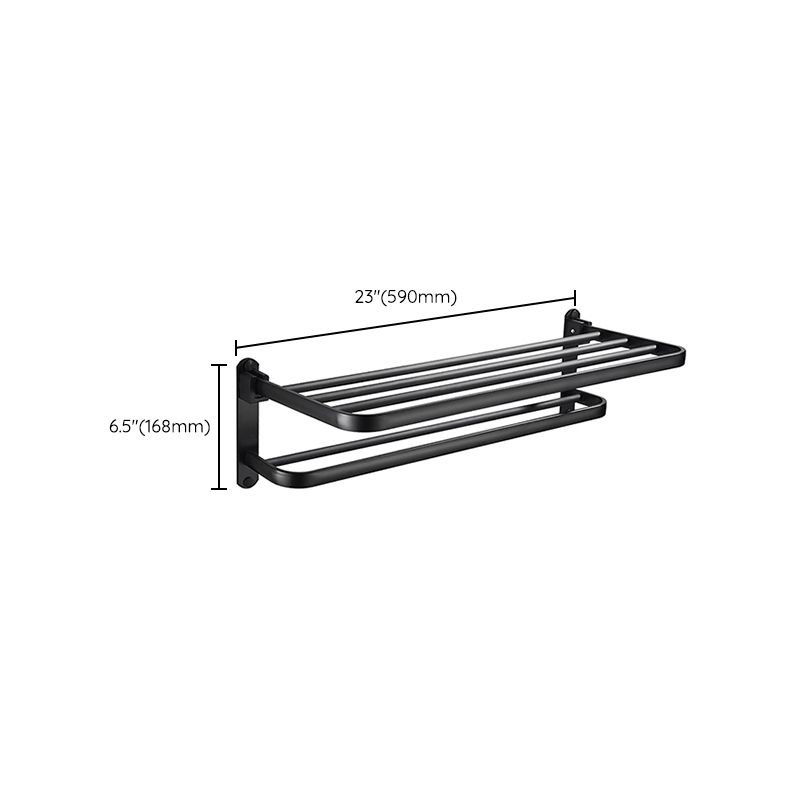 Siopsrl| Modern Classic Bathroom Hardware Set Matte Black Bathrobe/Towel Bar & Bathroom Shelf