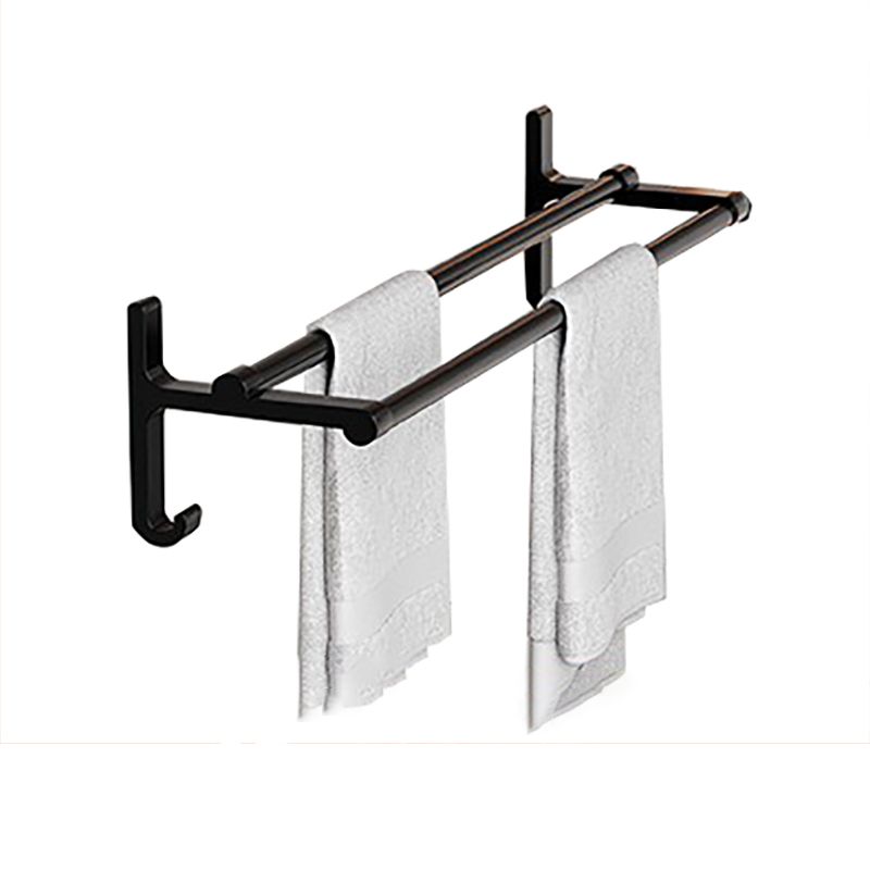 Siopsrl| Chrome/Black Classic Bathroom Accessory Set Modern Bath Shelf/Towel Bar & Paper Holder