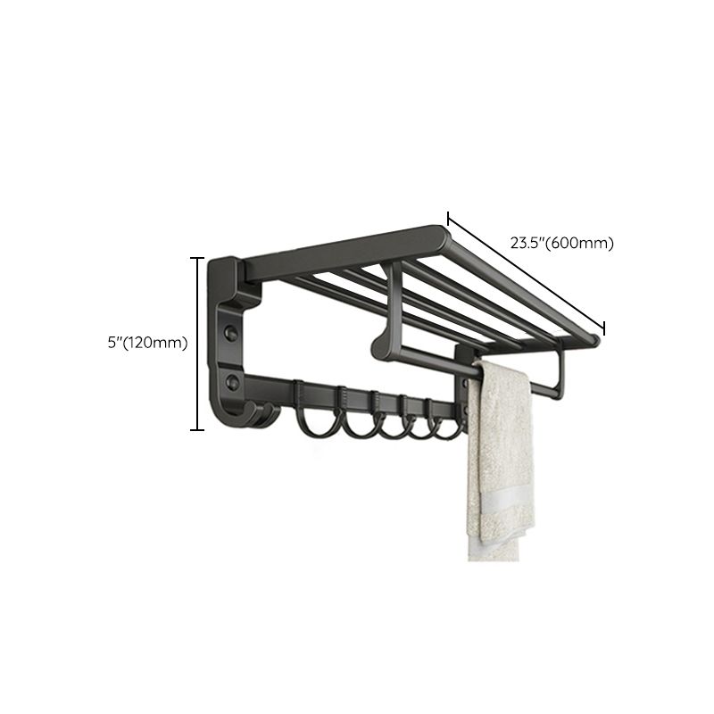 Siopsrl| Chrome/Black Classic Bathroom Accessory Set Modern Bath Shelf/Towel Bar & Paper Holder