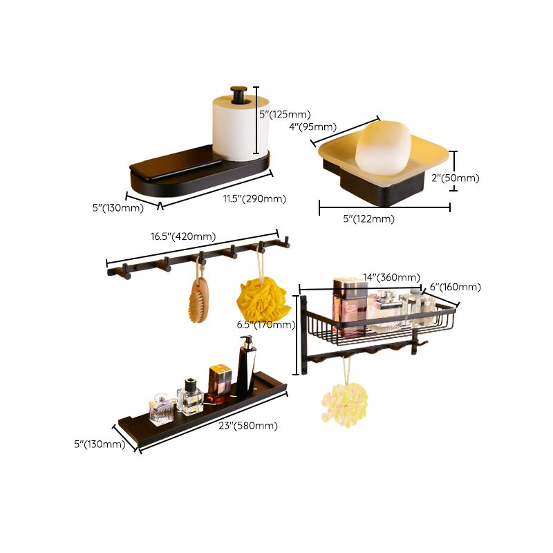 Siopsrl| Modern Bathroom Accessories Hardware Set Black Bathroom Accessories Hardware Set
