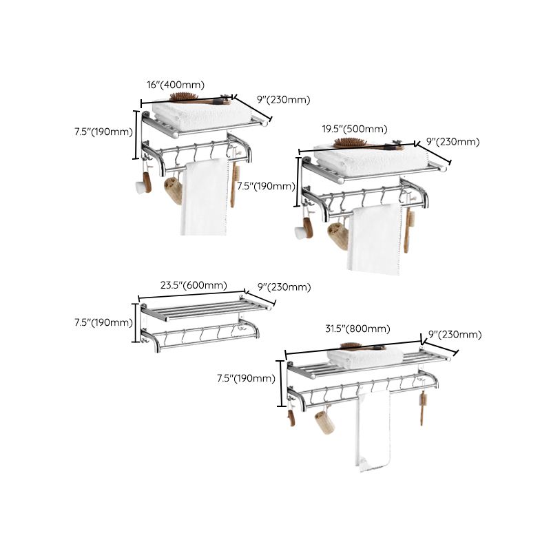 Siopsrl| Modern Bathroom Accessory Set Stainless Steel Bathroom Shelf Bathroom Set