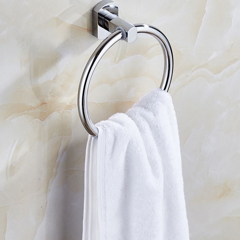 Siopsrl| Contemporary Bathroom Accessories Hardware Set in Silver Metal