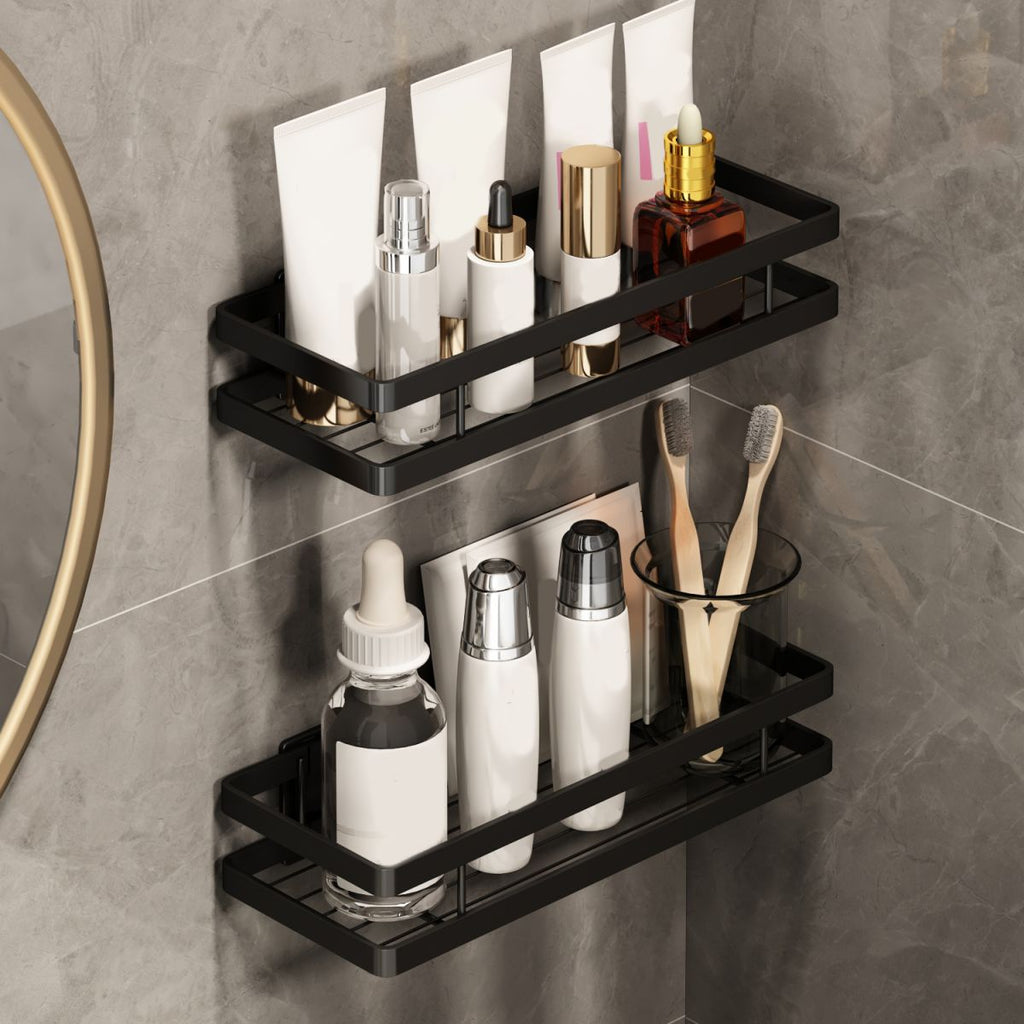 Siopsrl| 2-piece bathroom shelf made of matte black metal bathroom hardware set