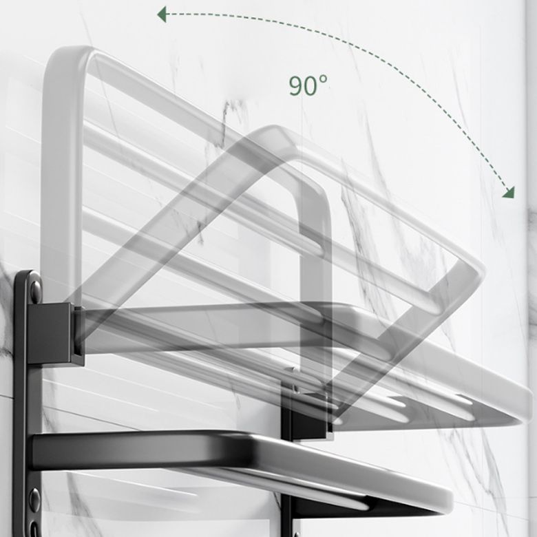 Siopsrl| Modern Aluminum Bathroom Accessory Set Matte Black Bathroom Shelf/Towel Holder/Paper Holder