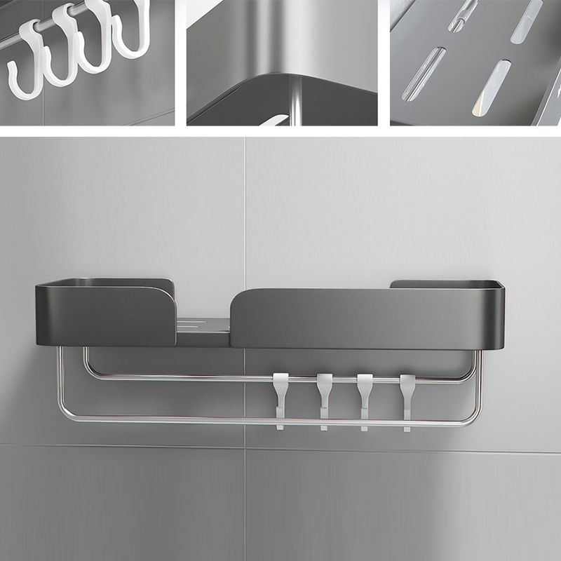 Siopsrl| 3-piece modern bathroom hardware set aluminum bathroom shelf in gray
