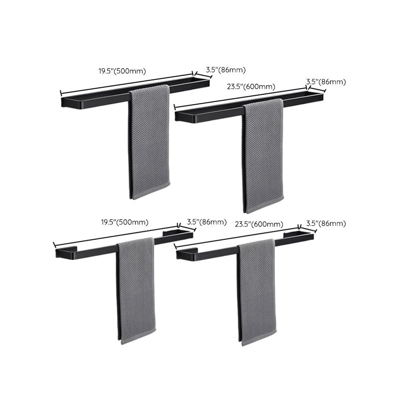 Siopsrl| Matte Black 5-piece modern bathroom accessory as individual piece or as set with towel bar
