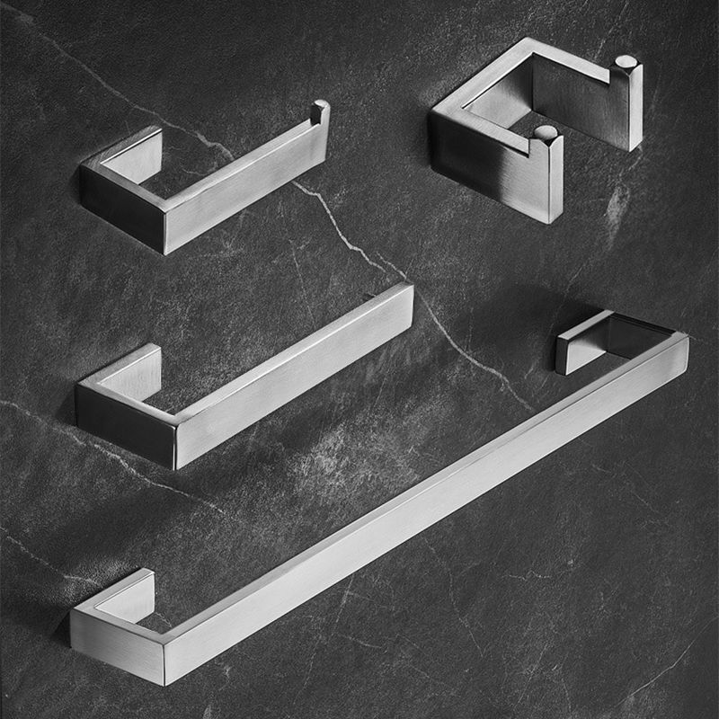 Siopsrl| Stainless Steel Bathroom Set 4-Piece Modern Style Simple Bathroom Accessory Set