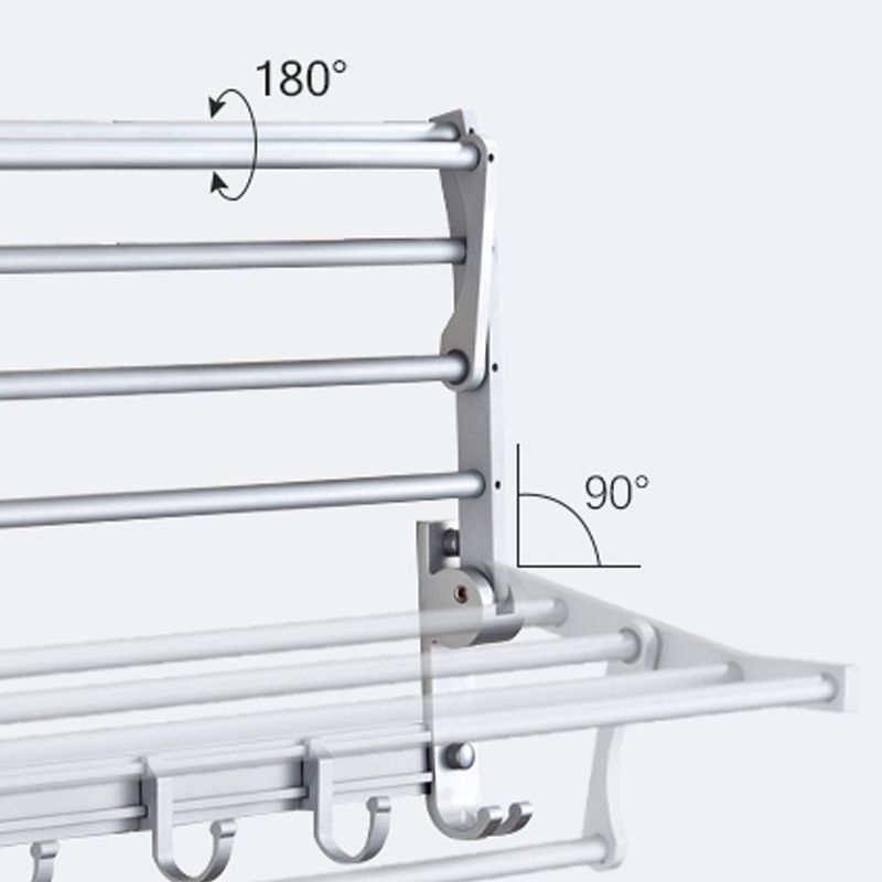 Siopsrl| Silver Contemporary Bathroom Hardware Set Stainless Steel Aluminum Bathroom Set