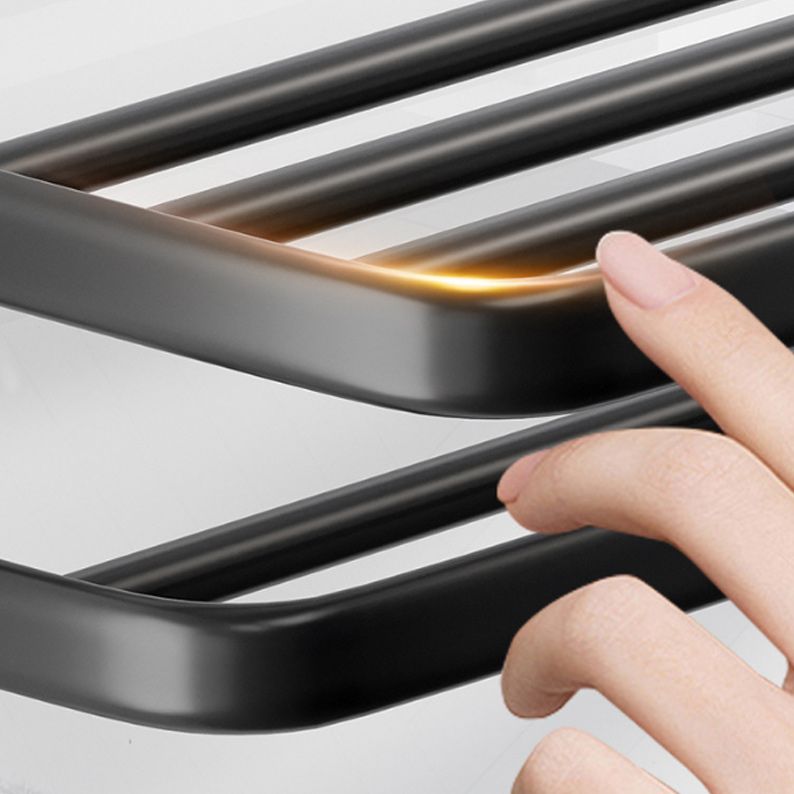 Siopsrl| Modern Aluminum Bathroom Accessory Set Matte Black Bathroom Shelf/Towel Holder/Paper Holder