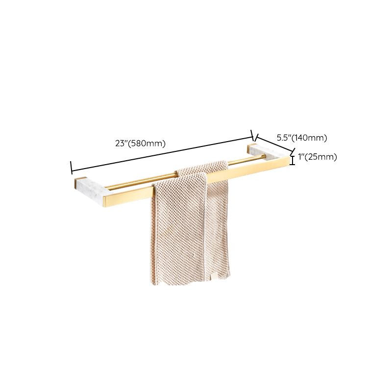 Siopsrl| Brushed Brass Bathroom Accessory Set Metal & Marble Bathroom Hardware Set with Bathtub Shelf