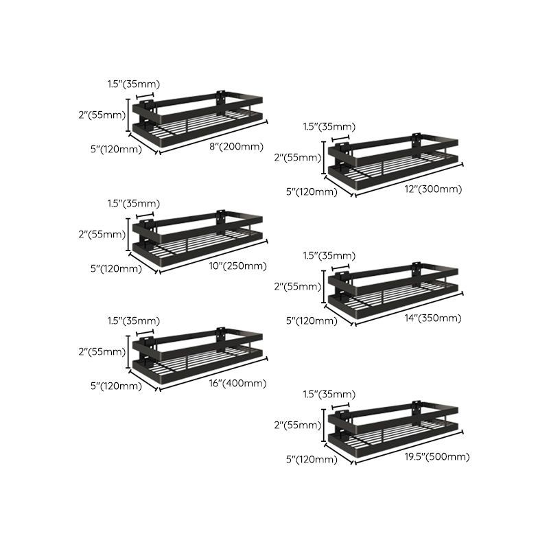 Siopsrl| 2-piece bathroom shelf made of matte black metal bathroom hardware set