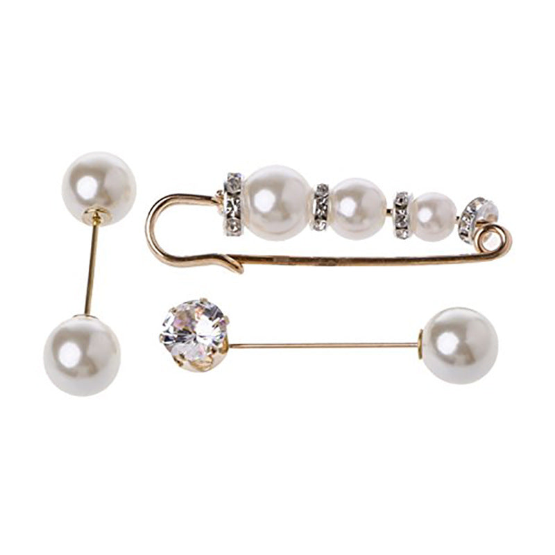 Siopsrl | Elegant Pearl and Crystal Brooch Set Siopsrl