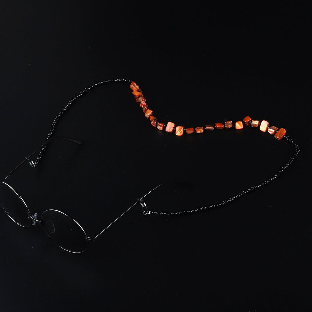 Beaded Eyewear Holder with Natural Shell Accents Siopsrl