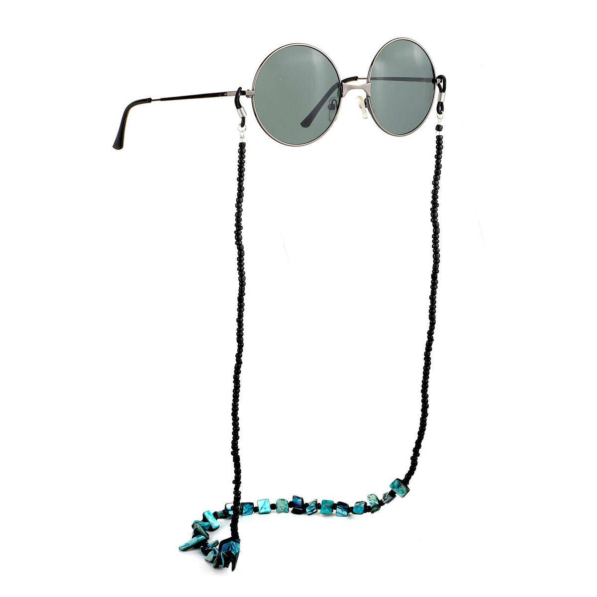 Beaded Eyewear Holder with Natural Shell Accents Siopsrl