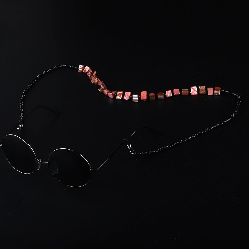 Beaded Eyewear Holder with Natural Shell Accents Siopsrl