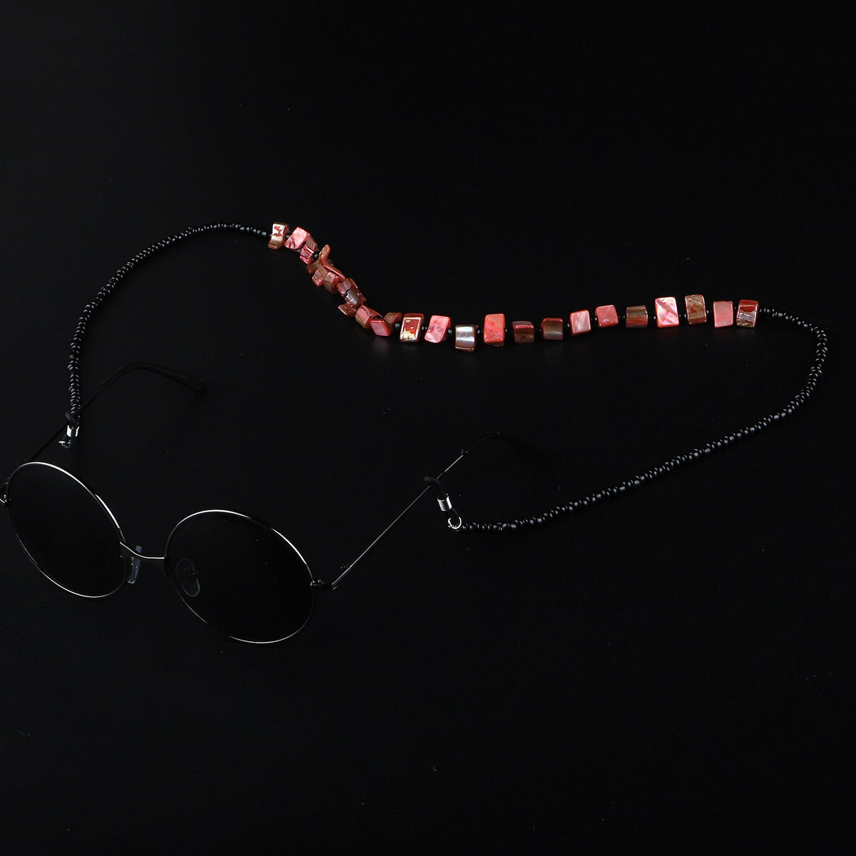 Beaded Eyewear Holder with Natural Shell Accents Siopsrl