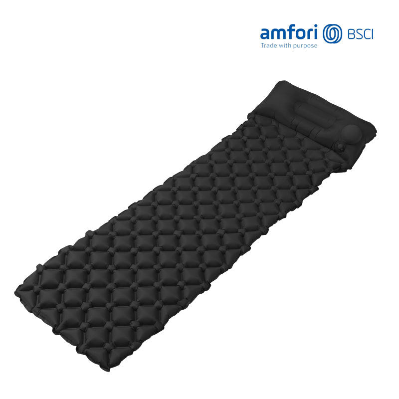 Siopsrl | inflatable camping sleeping pad with integrated pillow and diamond air-cell cushion system Siopsrl