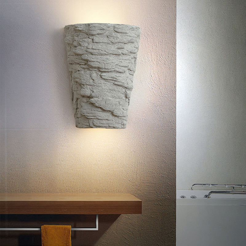 Siopsrl| Cement Bowl/Cylinder Shade Wall Lighting Modern Style 1 Light Bathroom Wall Light Fixture in Gray