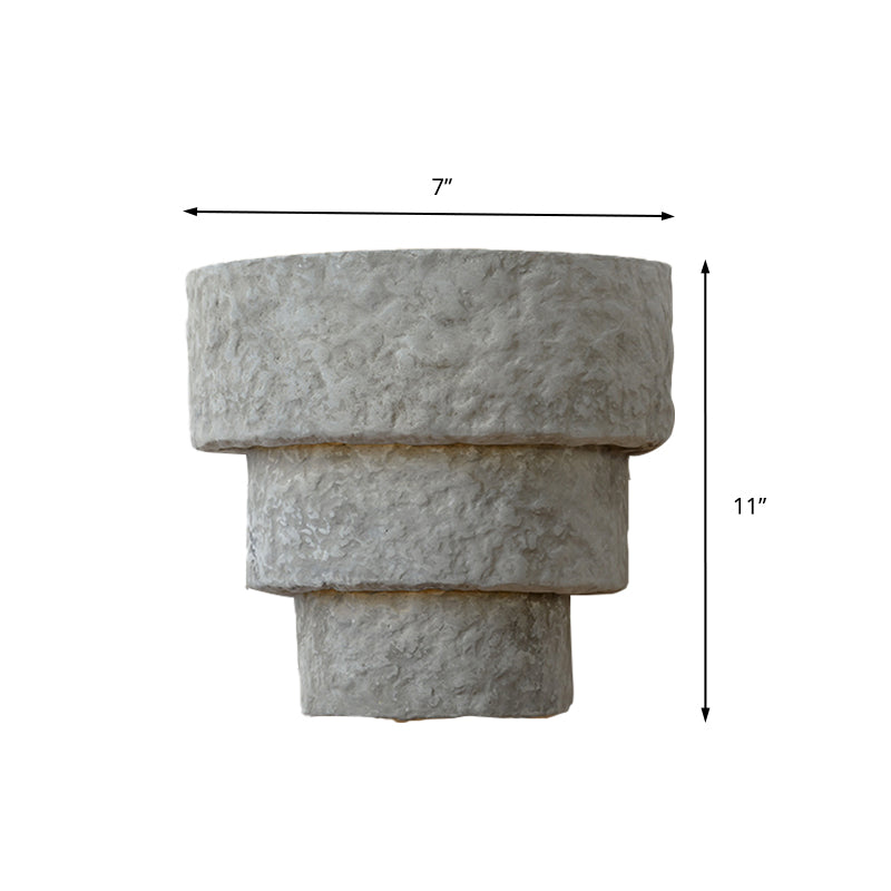 Siopsrl| Cement Bowl/Cylinder Shade Wall Lighting Modern Style 1 Light Bathroom Wall Light Fixture in Gray