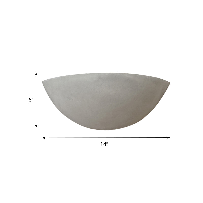 Siopsrl| Cement Bowl/Cylinder Shade Wall Lighting Modern Style 1 Light Bathroom Wall Light Fixture in Gray