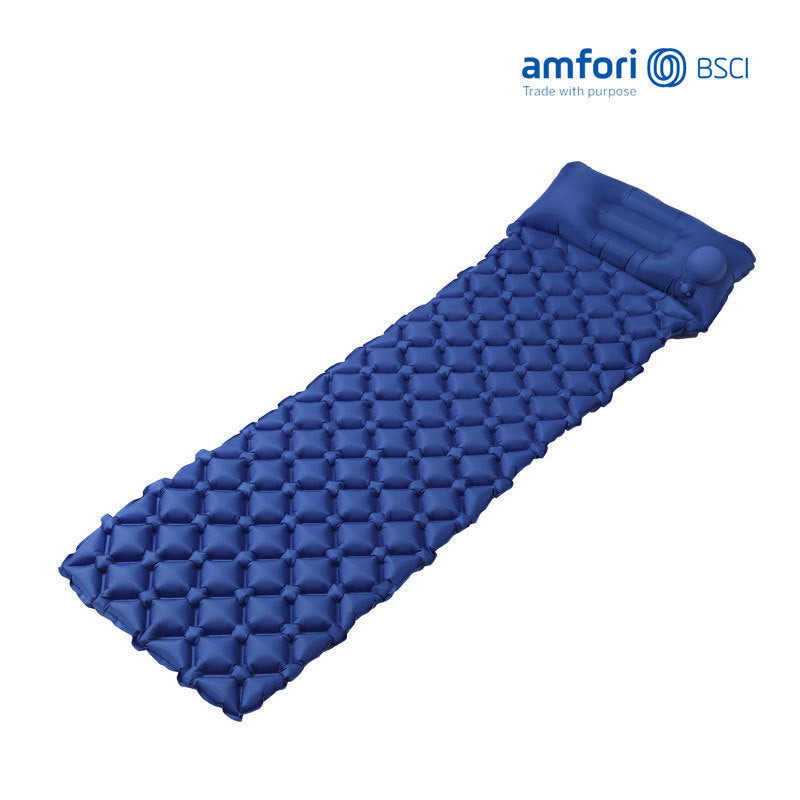 Siopsrl | inflatable camping sleeping pad with integrated pillow and diamond air-cell cushion system Siopsrl