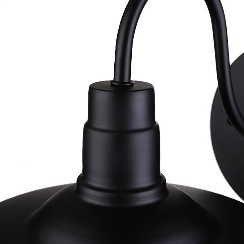 Siopsrl| Barn Kitchen Wall Light Fixture Industrial Metal 1 Light Black Sconces Light with Goose Neck Arm and Plug Cable