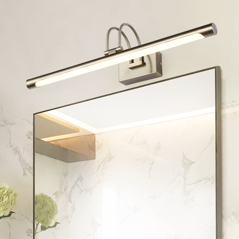 Siopsrl| Metallic Arch Wall Light Modern Stylish 16.5"/20.5" W LED Nickel-Finish Wall Lamp with Acrylic Shade
