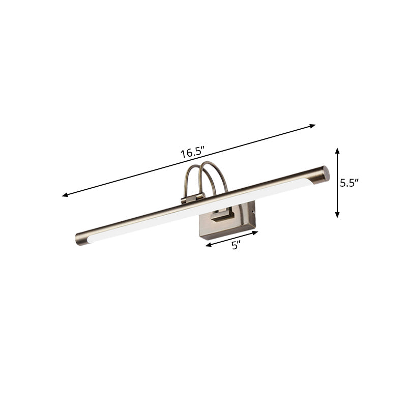 Siopsrl| Metallic Arch Wall Light Modern Stylish 16.5"/20.5" W LED Nickel-Finish Wall Lamp with Acrylic Shade