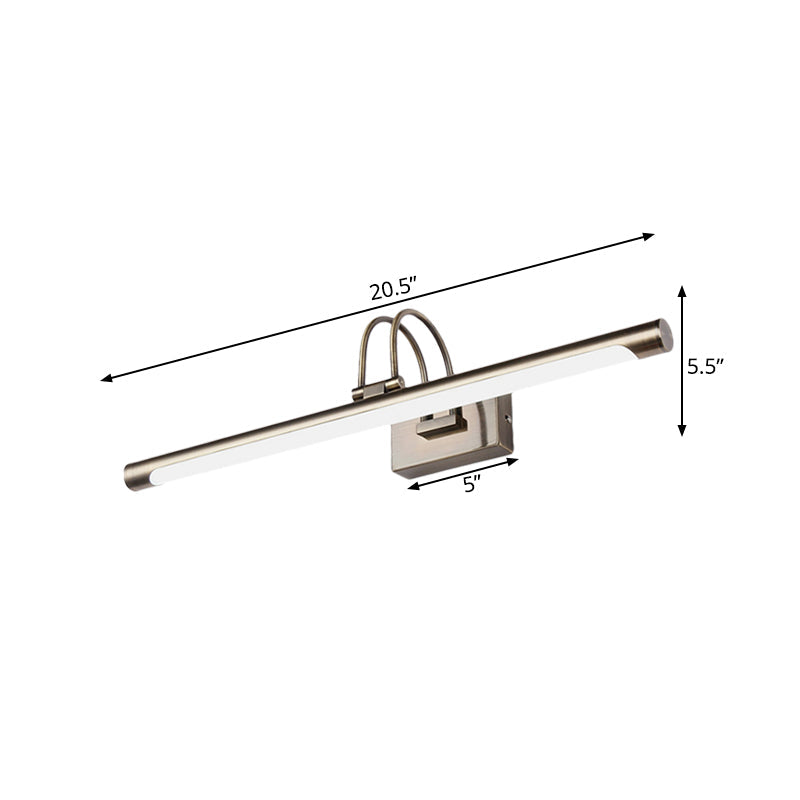 Siopsrl| Metallic Arch Wall Light Modern Stylish 16.5"/20.5" W LED Nickel-Finish Wall Lamp with Acrylic Shade