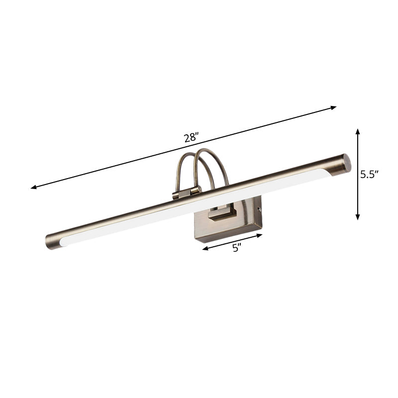 Siopsrl| Metallic Arch Wall Light Modern Stylish 16.5"/20.5" W LED Nickel-Finish Wall Lamp with Acrylic Shade