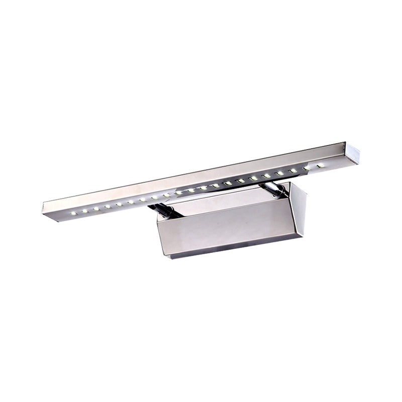 Siopsrl| Rectangular Interior Mirror Light Stainless Steel 16"/19.5" W LED Modern Wall-Mounted Light in Chrome, Warm/White Lighting