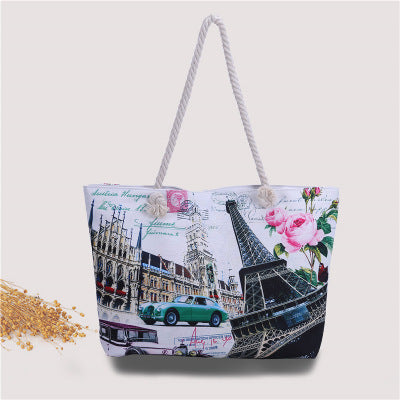 Siopsrl | Large beach bag with nostalgic Paris motif Siopsrl